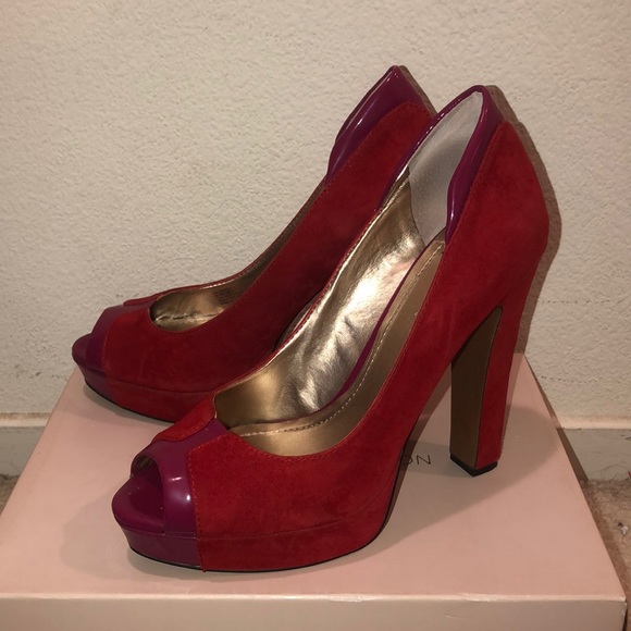 BCBG pink and red heels - Picture 2 of 3